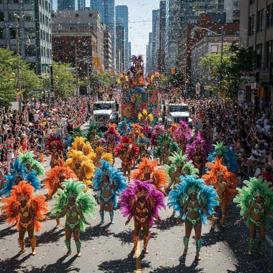 Caribbean carnival parade in Canada