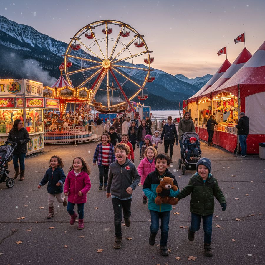 Children at a Canadian carnival