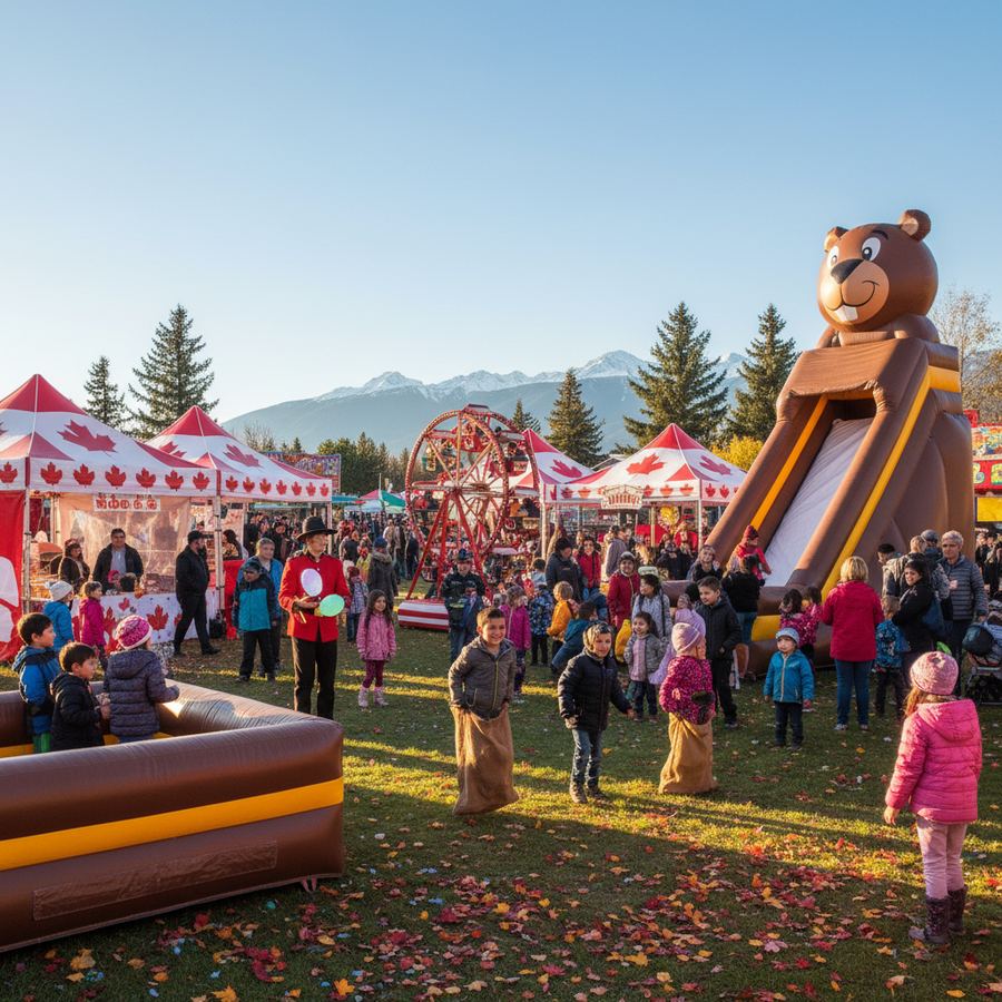 Family activities at a Canadian carnival