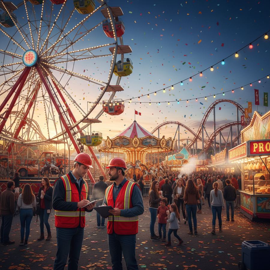 Ride inspection at a carnival