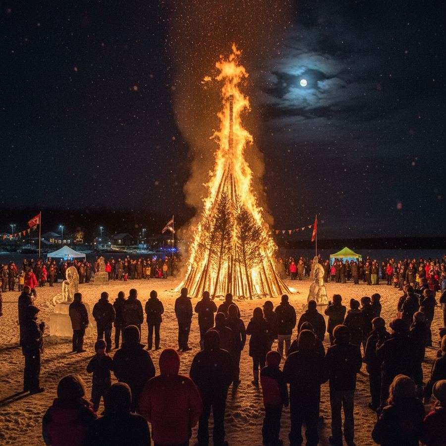 Bonfire at Rockport Winter Carnival