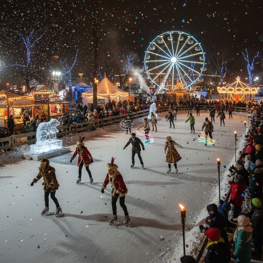 Ice skating at Silver Skate Festival Edmonton