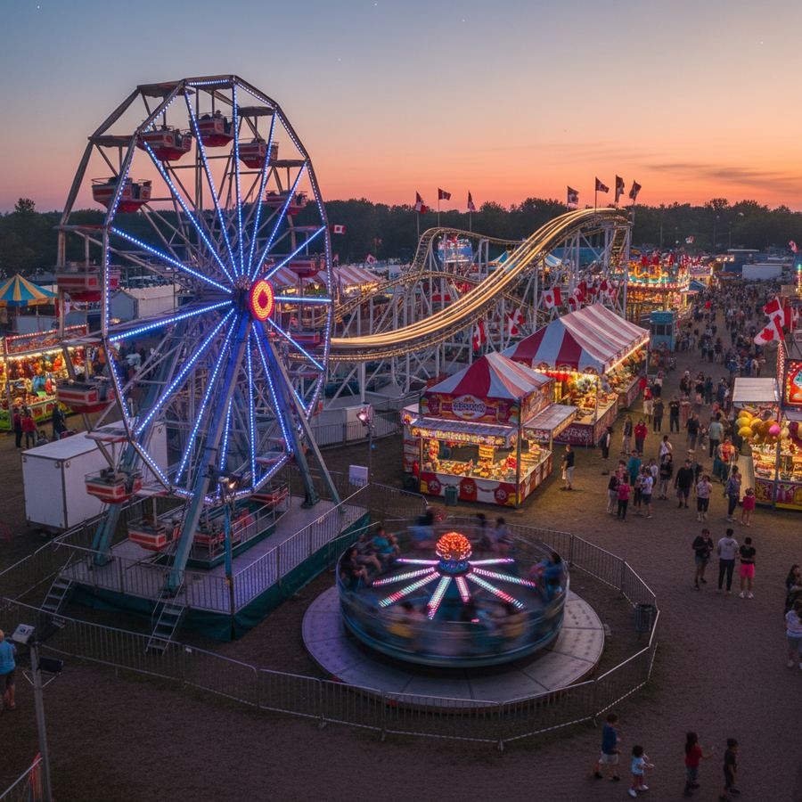 Summer fair midway rides