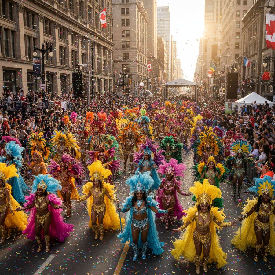 Elaborate costumes at Toronto Caribbean Carnival